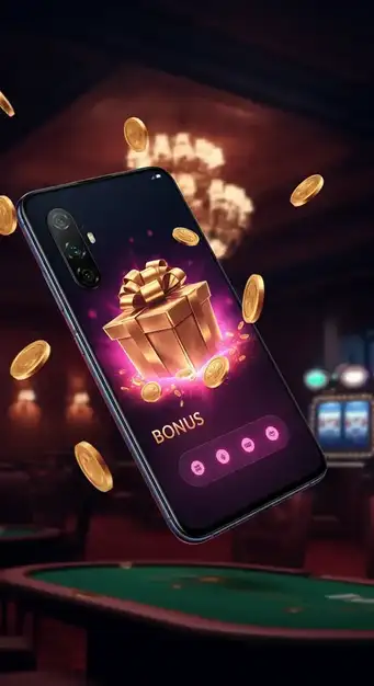 Bannière promotionnelle des bonus Gambiva Casino avec des éléments sucrés, des pièces d'or et des symboles de gains lumineux
